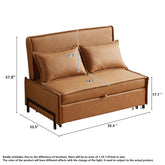 Brown modern double loveseat sleeper sofa bed, durable and easy to clean
